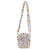 Belt Bag with Shoulder Strap - White Floral Mickey & Minnie