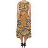 Belted Chiffon Midi Dress - Animal Print - Monarch Butterfly