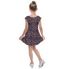 Girls Cap Sleeve Pleated Dress - Animal Print - Dragon