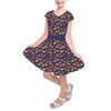 Girls Short Sleeve Skater Dress - Animal Print - Dragon