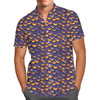 Men's Button Down Short Sleeve Shirt - Animal Print - Dragon