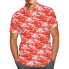 Men's Button Down Short Sleeve Shirt - Animal Print - Flamingo
