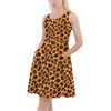 Skater Dress with Pockets - Animal Print - Giraffe