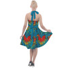 Halter Vintage Style Dress - Animal Print - Macaw Parrot