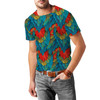 Men's Cotton Blend T-Shirt - Animal Print - Macaw Parrot