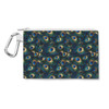 Canvas Zip Pouch - Animal Print - Peacock