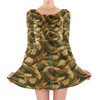 Longsleeve Skater Dress - Animal Print - Snake