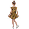 Girls Cap Sleeve Pleated Dress - Animal Print - Tiger