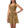 Sleeveless Flared Dress - Animal Print - Tiger