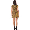 Short Sleeve Dress - Animal Print - Tiger