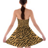 Sweetheart Strapless Skater Dress - Animal Print - Tiger