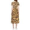 High Low Midi Dress - Animal Print - Tiger