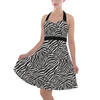 Halter Vintage Style Dress - Animal Print - Zebra