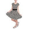 Girls Short Sleeve Skater Dress - Animal Print - Zebra