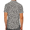 Men's Button Down Short Sleeve Shirt - Animal Print - Zebra
