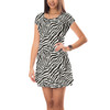 Short Sleeve Dress - Animal Print - Zebra