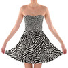 Sweetheart Strapless Skater Dress - Animal Print - Zebra