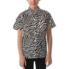 Kids' Button Down Short Sleeve Shirt - Animal Print - Zebra