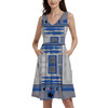 V-Neck Pocket Skater Dress - Little Blue Droid