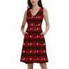 V-Neck Pocket Skater Dress - Christmas Mickey & Minnie Sweater Pattern