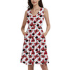 V-Neck Pocket Skater Dress - Minnie Bows and Mouse Ears
