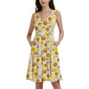 V-Neck Pocket Skater Dress - Dole Whip It!