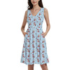 V-Neck Pocket Skater Dress - Mickey & Minnie Snowmen