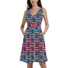 V-Neck Pocket Skater Dress - Superhero Stitch - Captain America