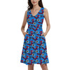 V-Neck Pocket Skater Dress - Superhero Stitch - Spiderman