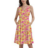 V-Neck Pocket Skater Dress - Neon Tropical Floral Mickey & Friends