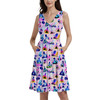 V-Neck Pocket Skater Dress - Princess And Classic Animation Silhouettes