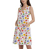 Button Front Pocket Dress - White Floral Mickey & Minnie