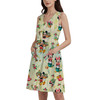 Button Front Pocket Dress - Gardener Mickey and Minnie