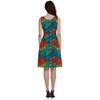 V-Neck Pocket Skater Dress - Animal Print - Macaw Parrot