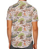 Men's Button Down Short Sleeve Shirt - Hand Drawn Animal Kingdom