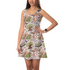 Sleeveless Flared Dress - Hand Drawn Animal Kingdom