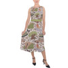 Belted Chiffon Midi Dress - Hand Drawn Animal Kingdom