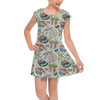 Girls Cap Sleeve Pleated Dress - Hand Drawn Epcot