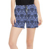 Women's Run Shorts with Pockets - Haunted Mansion Wallpaper