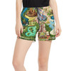 Women's Run Shorts with Pockets - Disneyland Colorful Map