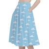 A-Line Pocket Skirt - Pixar Clouds