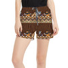 Women's Run Shorts with Pockets - Tribal Stripes Lion King Inspired