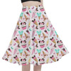 A-Line Pocket Skirt - Mouse Ears Snacks in Pastel Watercolor