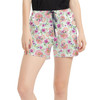 Women's Run Shorts with Pockets - Peachy Floral Minnie Ears