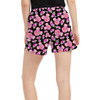 Women's Run Shorts with Pockets - Fuchsia Pink Floral Minnie Ears