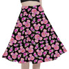 A-Line Pocket Skirt - Fuchsia Pink Floral Minnie Ears