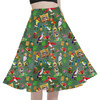 A-Line Pocket Skirt - Orange Bird & Tiki Friends