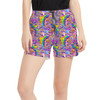 Women's Run Shorts with Pockets - Figment Watercolor Rainbow