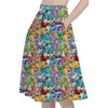 A-Line Pocket Skirt - Monsters Inc Sketched