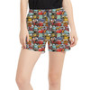 Women's Run Shorts with Pockets - Pixar Cars Sketched